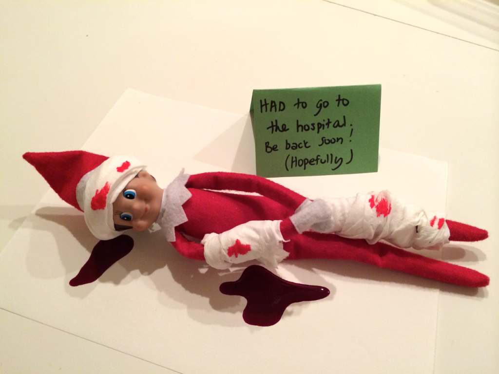 Our Elf on the Shelf is goin' away for a little while. 